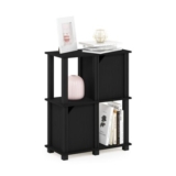 Furinno Brahms 3-Tier Storage Shelf with 2 Doors, Black Oak/Black