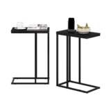 Furinno CAMNUS 2-Piece C-Shape Side Tables for Couch