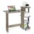 Furinno Compact Computer Desk, Study Desk with Shelves, French Oak/Black