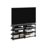 Furinno ECON TV Stand, 4-Tier Corner Entertainment Center, Blackwood