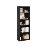 Furinno GEHRY 5-Tier Bookshelf with Adjustable Shelves, Darkwood