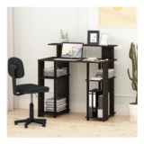 Furinno JAYA 89.7-Cm Black Walnut Computer Desk with Hutch