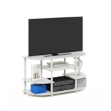 Furinno JAYA Corner TV Stand White, Fits 46in TVs