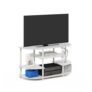 Furinno JAYA Corner TV Stand White, Fits 46in TVs