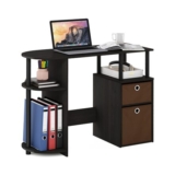 Furinno JAYA Simple Computer Study Desk with Bin Drawers, Espresso