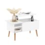 Furinno Jensen Lift-Top Coffee Table with Hidden Storage, White