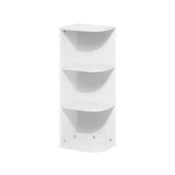 Furinno Pasir 3-Tier Corner Bookcase, White