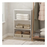 Furinno REED 3-Tier Closet Organizer, Open Shelf, White