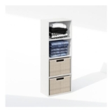 Furinno REED 4-Tier Closet Organizer, Open Shelf Storage, White