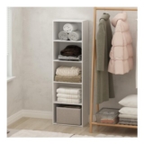 Furinno REED 5-Tier Open Shelf Closet Organizer, White