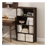 Furinno Simple 4-Tier Bookcase with Open Shelf, Columbia Walnut