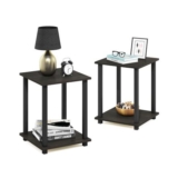 Furinno Simplistic 2-Tier Side Tables, Espresso (Set of 2)