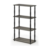Furinno TURN-N-TUBE 4-Tier Corner Shelf, Toolless, French Oak