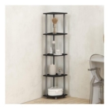 Furinno TURN-N-TUBE 5-Tier Corner Bookcase, Black