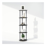 Furinno TURN-N-TUBE Corner Shelf, 5-Tier Display Rack, Black