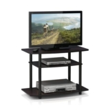 Furinno TURN-N-TUBE TV Stand, 3-Tier, No Tools, Dark Walnut