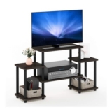 Furinno TURN-N-TUBE TV Stand for 32-Inch, Open Shelves, Dark Brown