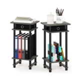Furinno Turn-N-Tube 2-Piece 3-Tier Side Tables with Storage French Oak