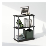 Furinno Turn-N-Tube 3-Tier Bookshelf, Black/Grey