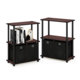 Furinno Turn-N-Tube 3-Tier Shelves, 2-Pack, Toolless, Dark Cherry