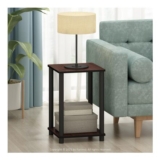 Furinno Turn-N-Tube Side Tables, Set of 2, 2-Tier, Dark Cherry