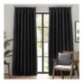 Furn. Dawn Black Blackout Pencil Pleat Curtains 168 X 229cm