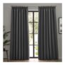 Furn. Dawn Charcoal Blackout Pencil Pleat Curtains 229 X 137cm