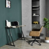 FurnitureR Computer Desk Black Metal Frame Writing Table