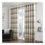 Fusion Balmoral Check Lined Eyelet Curtains – Natural