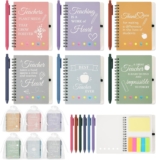 GADITIEK 6 Sets Thank You Teacher Gifts, Teachers Notebook Gifts for Women Men, Gift Teacher Multipack with Pen and Organza Bag for Nursery, Teaching Assistant, Teacher Gift