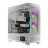GAMDIAS ATLAS M1 WH Gaming ATX Mid Tower PC Case, Customized Monitor w/Software, 3x120mm ARGB PWM Fans(2 Intake)