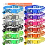 GAMUDA 12Pcs Reflective Puppy Collars Nylon, Glow-in-the-Dark, Adjustable Buckle