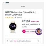 GARMIN Vivoactive 6 Smart Watch – Bone & Lunar Gold