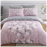 GC GAVENO CAVAILIA Flower Duvet Cover Set, Super Soft Blossom Bedding Sets King Size, Blush Pink, 705963