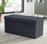 GC GAVENO CAVAILIA Ottoman Storage Box Chest With Lid 76X35X35cm Charcoal. Sold & dispatched by Victoria Home Living