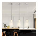 GEADI Modern Crystal Pendant Light, Adjustable LED Chandelier