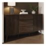 GFW Rowan Walnut 2 Door 3 Drawer Slatted Large Sideboard