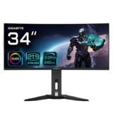 GIGABYTE MO34WQC2 34 OLED WQHD Curved Gaming Monitor – 3440 x 1440, 240Hz, 0.03ms, KVM, 250 cd/m, FreeSync Premium Pro