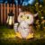 GIGALUMI Owl Garden Ornaments Outdoor, Solar Garden Statues Lights for Outdoor, Owl Gifts for Mom, Birthday Gifts for Women, Garden Decor for Patio, Yard
