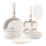 GIPP 11-Piece Ceramic Pots and Pans Set, Nonstick, White
