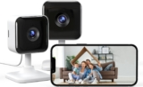 GNCC Indoor Camera 2K Security Camera 2 Packs CCTV Camera House Security, Home Security Cam, Motion/Sound Detection, 2-Way Audio, Night Vision, Real-Time Alert, SD&Cloud, 2.4G WiFi
