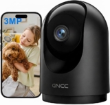 GNCC Indoor Dog Pet Camera with APP, 2K Home CCTV Security Camera, Wifi Baby monitor with Camera and Night Vision, Motion Detection, 2-Way Audio, Works with Alexa/Google, Cloud/SD Storage, 2.4GHz Only