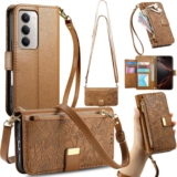 GOKEN Case Cover for Xiaomi Redmi 15 4G – Premium PU Zipper Leather Wallet with Magnetic Flip, Silicone Interior, Card Holder, Foldable Kickstand – Brown