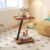GOLDFAN Mobile Side Table with Wheels, 2-Tier Small Coffee Table for Sofa & Bed, Telephone Table for Living Room, Bedroom, Balcony, Wooden Effect with Black Metal Frame, 403056.5cm