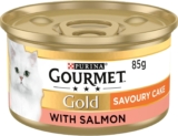 GOURMET Gold Savoury Cake Salmon Wet Cat Food 85g (Pack of 12)