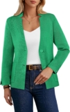 GRACE KARIN Blazer Cardigans for Women UK, V-Neck Button-Down Cardigans with Pockets, Business Knitted Bolero Outwear