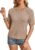 GRACE KARIN Women Casual Knit Jumper Basic Summer Short Sleeve Lightweight Sweater Tops