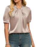 GRACE KARIN Women Satin Blouse Short Sleeve – Sold by Claroine EU FBA