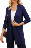 GRACE KARIN Womens Open Front Long Cardigan Ribbed Soft Knitwear Side Splits Fall Winter Sweater
