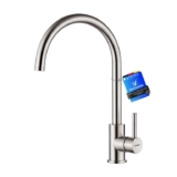 GRIFEMA G4008 Kitchen Sink Taps Mixer with Single Lever High Arc 360Swivel, Stainless Steel Kitchen Mixer Taps 1 hole with Chrome